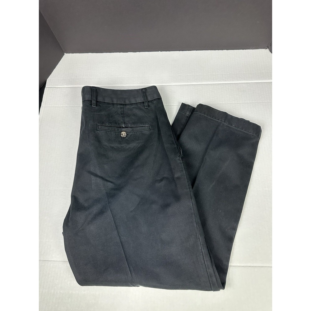 Peter Manning Pants Mens 34x26 Black  Chino Standard Fit Straight Flat Front